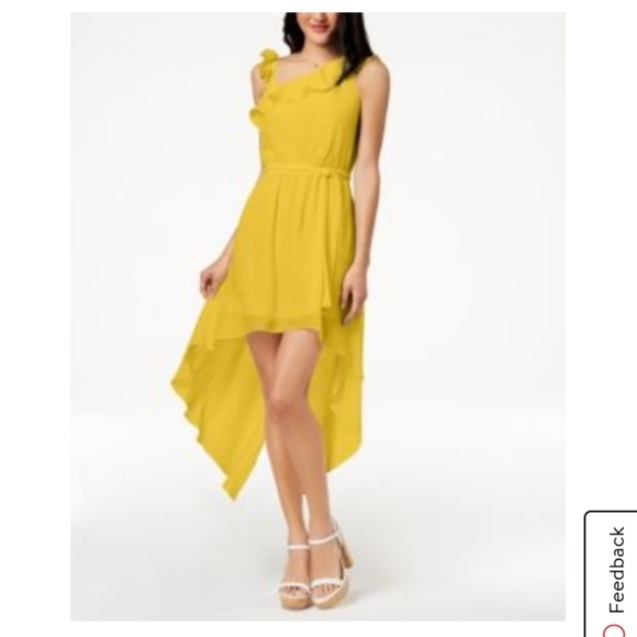the edit Seventeen Dresses & Skirts - NWOT Edit by Seventeen one shoulder yellow dress M